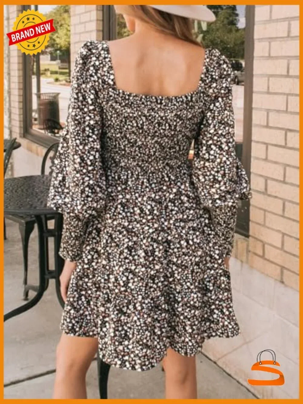 Long Sleeve Floral Ruffle Mini Dress Smocked A Line Casual